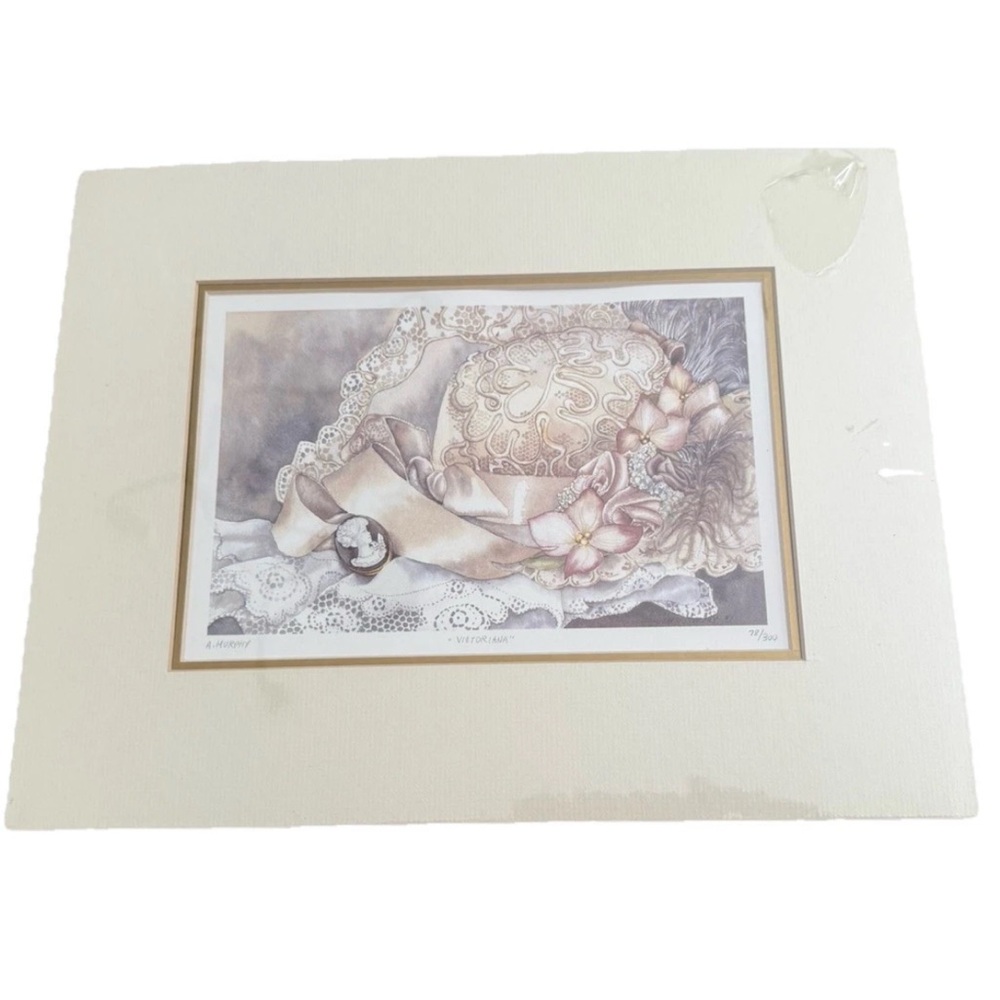 Authenticated “Victoriana” Vintage Ann-Marie Murphy Print Wrapped 1985 aesthetic
